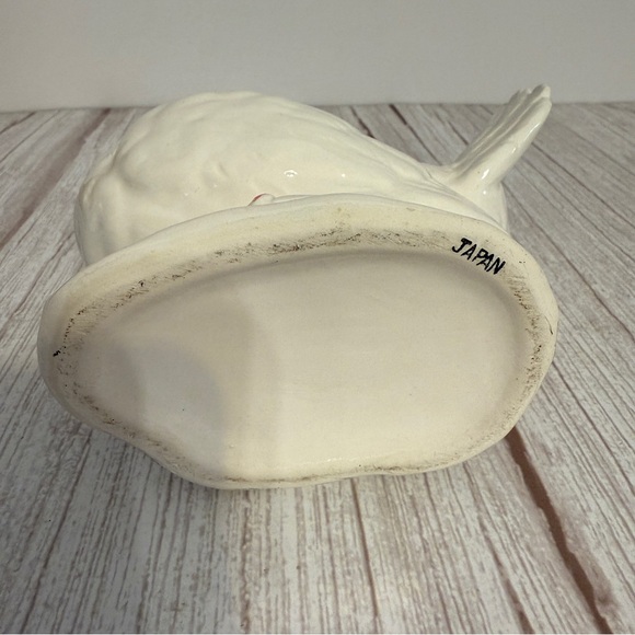 5" Ceramic White Dove Pigeon Bird Planter Figurine Made in Japan Vintage Chip - Picture 8 of 10